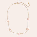 40cm Pink Resin Flower Edelstahl Halskette