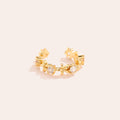 1.4cm Fine Flowers Diamond Vergoldete Ear-Cuffs