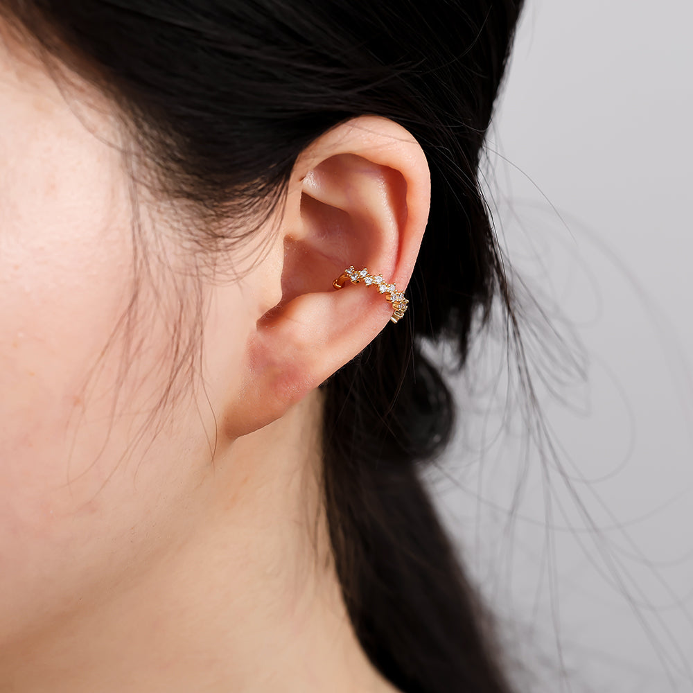 1.4cm Nice Mini Diamonds Vergoldete Ear-Cuffs