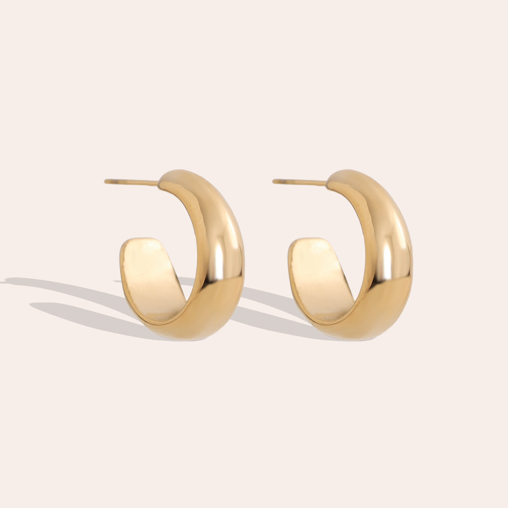 2cm Simple Half Hoop Edelstahl Ohrringe