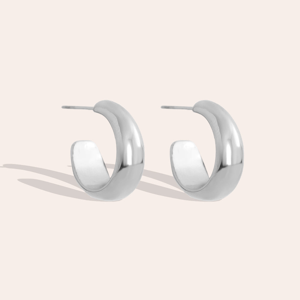 2cm Simple Half Hoop Edelstahl Ohrringe