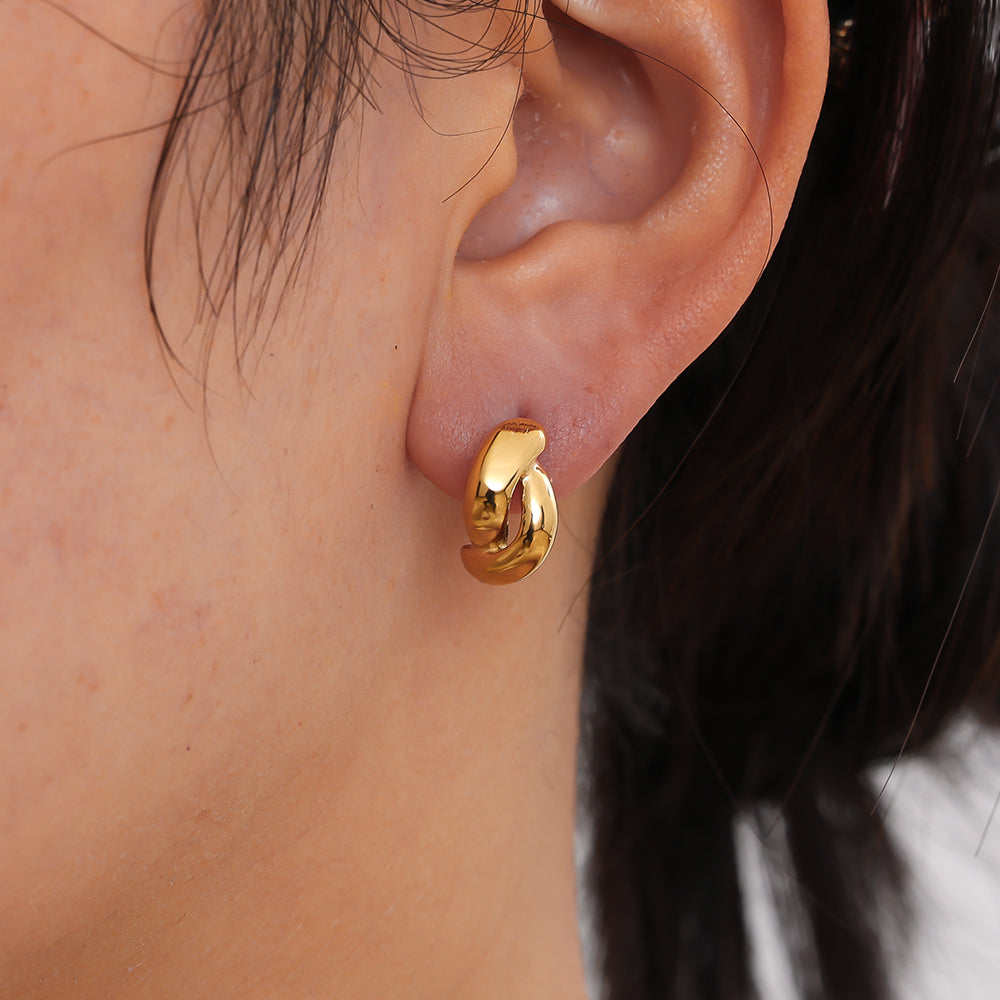 20mm Knoten Edelstahl Ohrringe