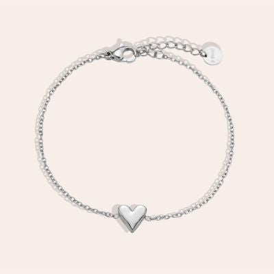 17cm Simple Heart Edelstahl Armband