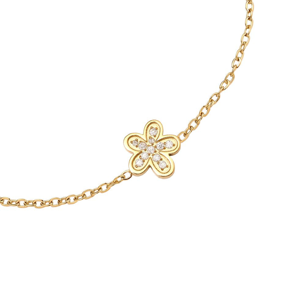 17cm Sweet Diamond Flower Edelstahl Armkette