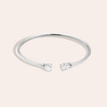 Adjustable Two Diamond Drop Edelstahl Armreif