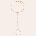 17cm kleinen Perlen Finger-Handkette Edelstahl Armband