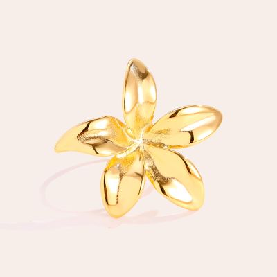 Big Size Flower Edelstahl Ring