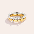 Pro Two Layer Diamond Ring Set Edelstahl Ring