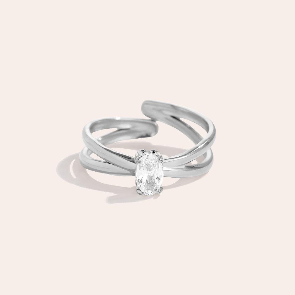 Nice Oval Diamond Edelstahl Ring