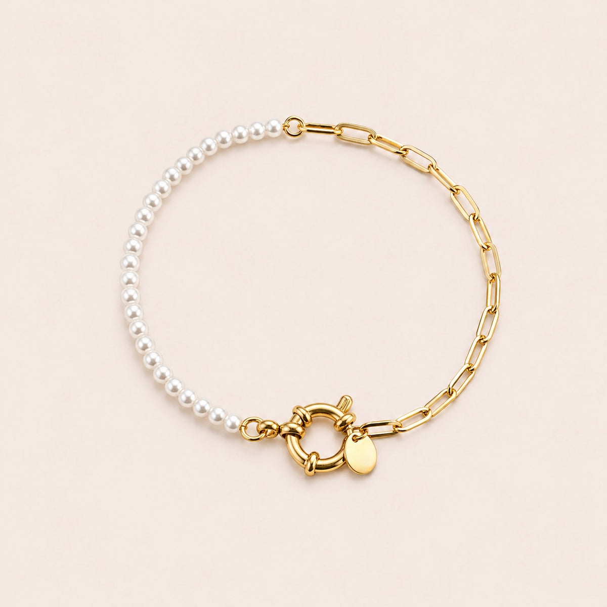 Artificial Pearls Edelstahl Armband