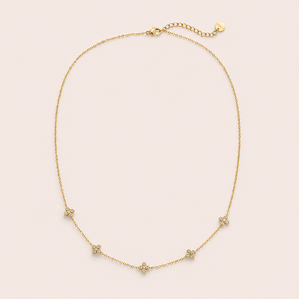 Tiny Lucky Flower Edelstahl Kette