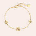 17cm Three Sweet Flowers Edelstahl Armband