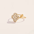 Diamond Lucky Flower Edelstahl Ring
