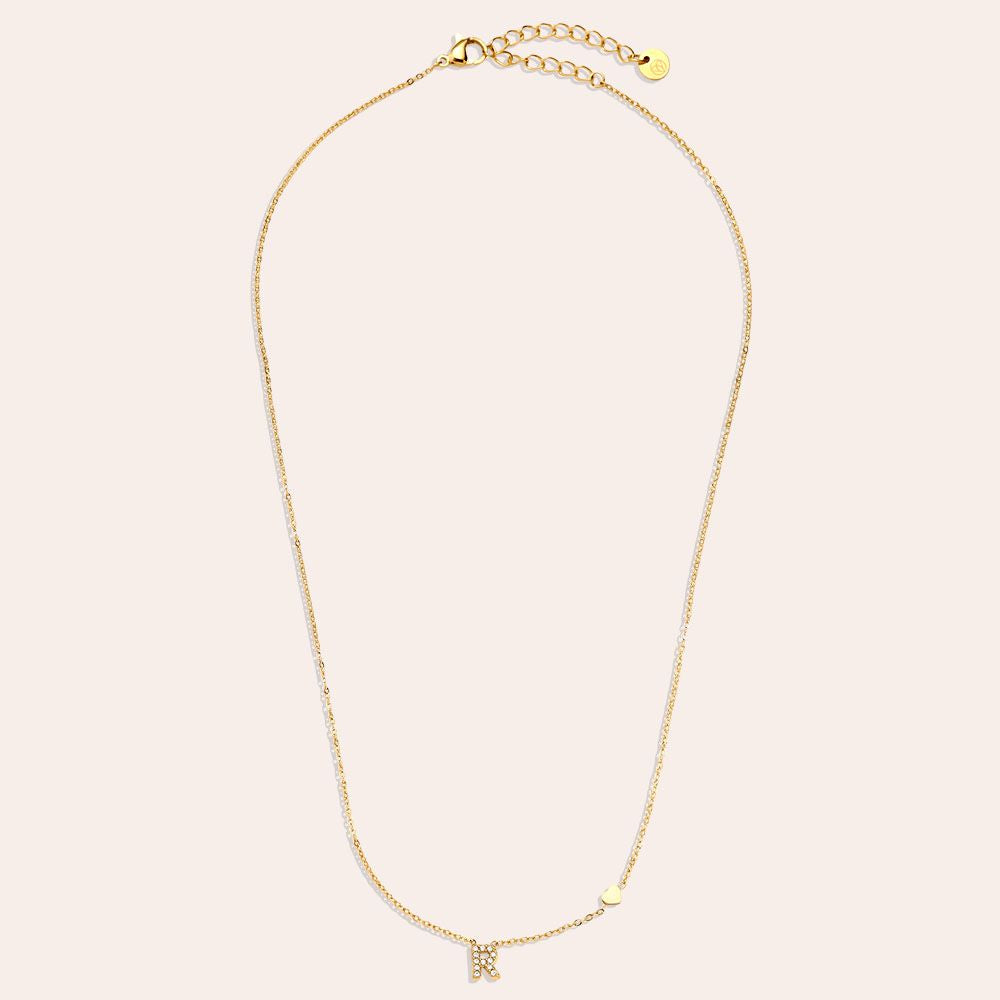 40cm Nice Diamond 26 Alphabet Edelstahl Halskette