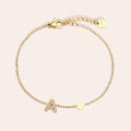 17cm Nice Diamond 26 Alphabet Edelstahl Armband