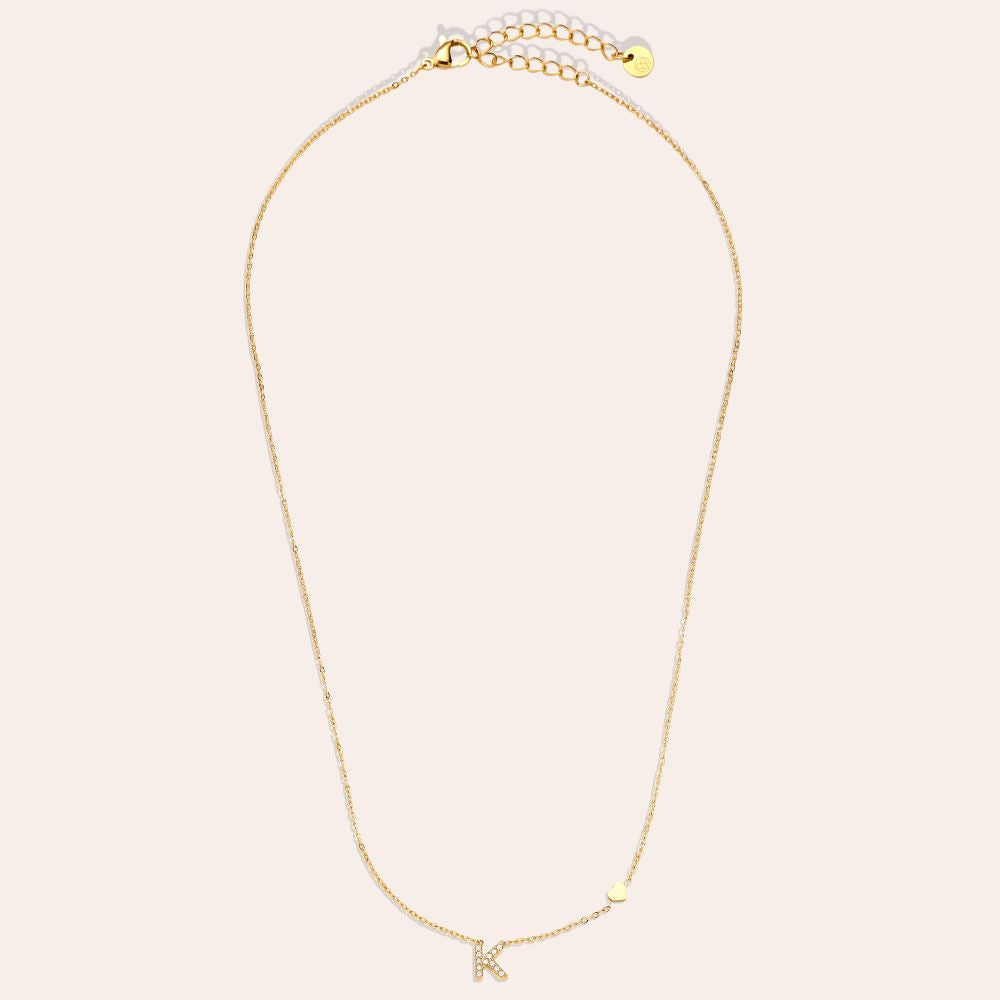 40cm Nice Diamond 26 Alphabet Edelstahl Halskette