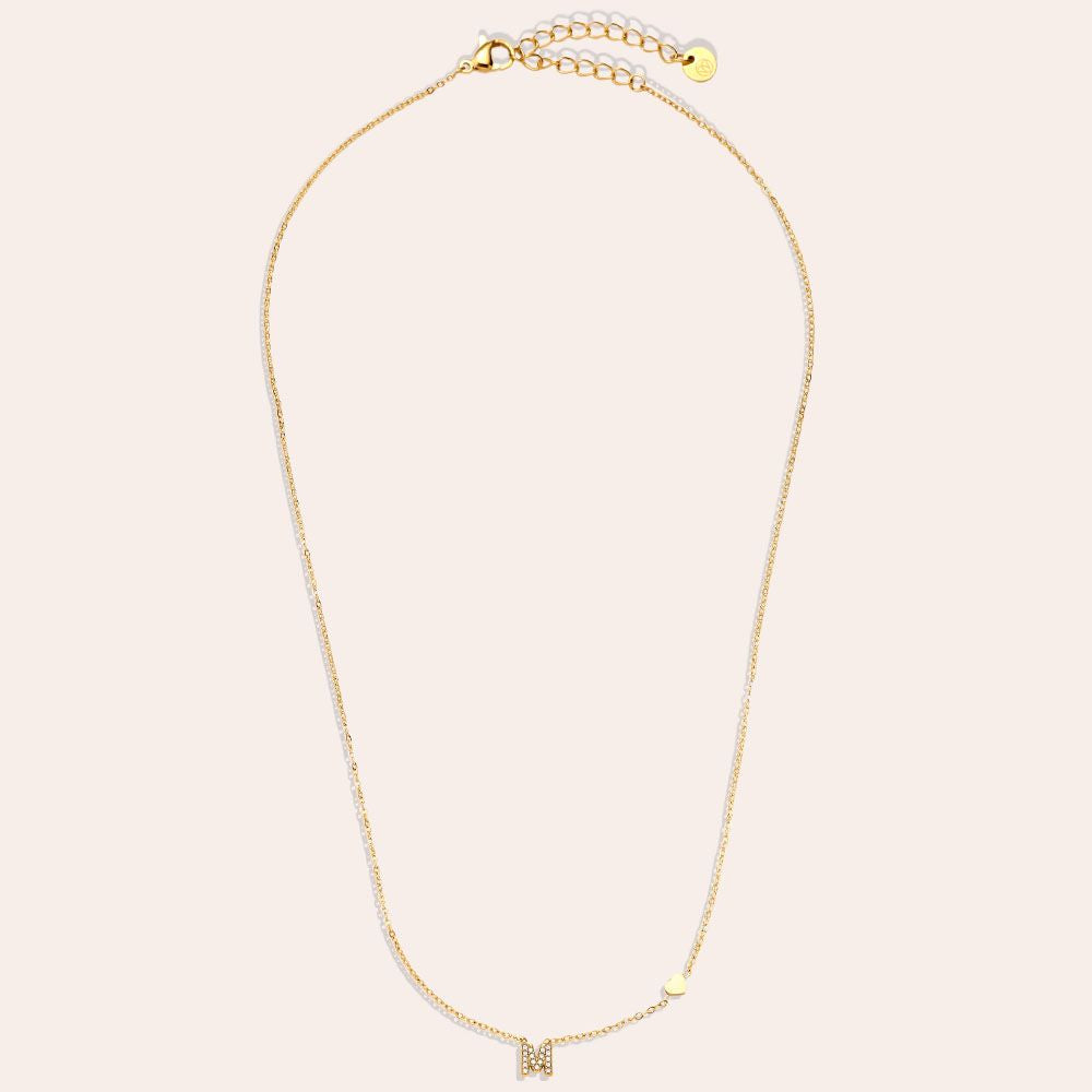 40cm Nice Diamond 26 Alphabet Edelstahl Halskette