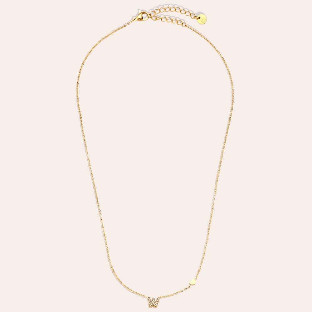 40cm Nice Diamond 26 Alphabet Edelstahl Halskette