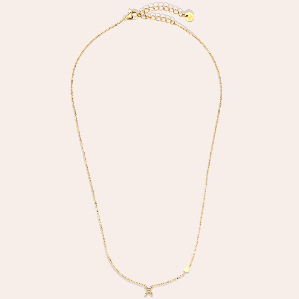 40cm Nice Diamond 26 Alphabet Edelstahl Halskette